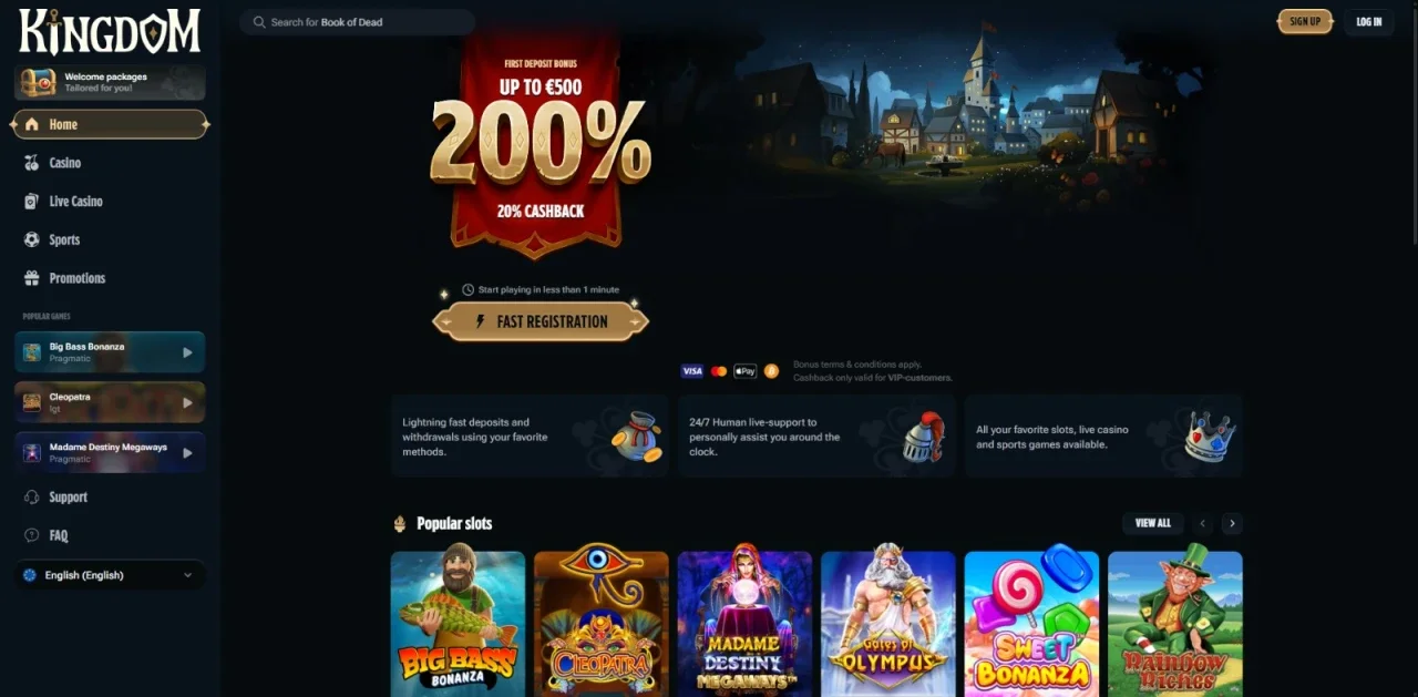 kindgom casino homepage