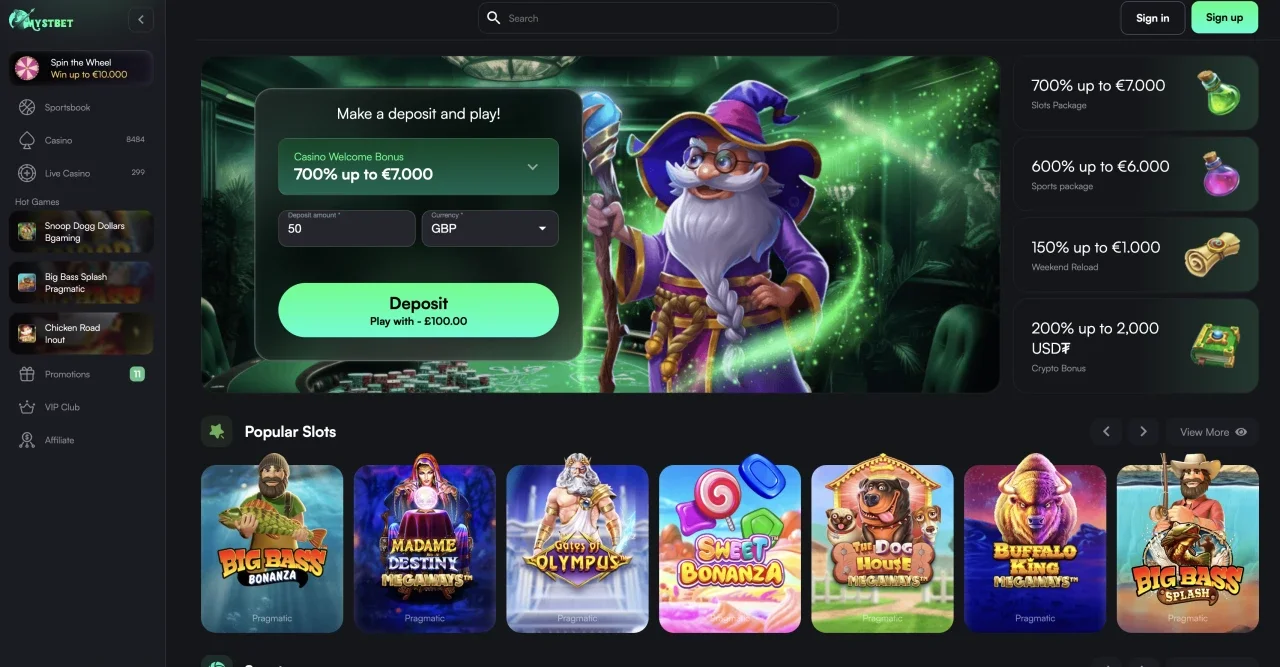mystbet casino not on gamstop homepage