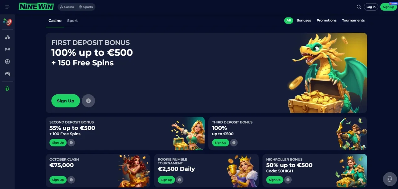 ninewin casino not on gamstop homepage